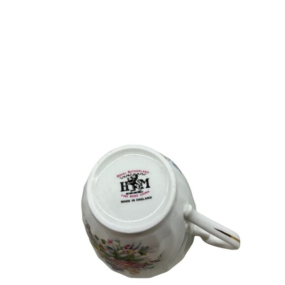 Royal Sutherland H&M Bone China Tea Cup & Saucer Pink Yellow Purple Floral - Picture 8 of 10